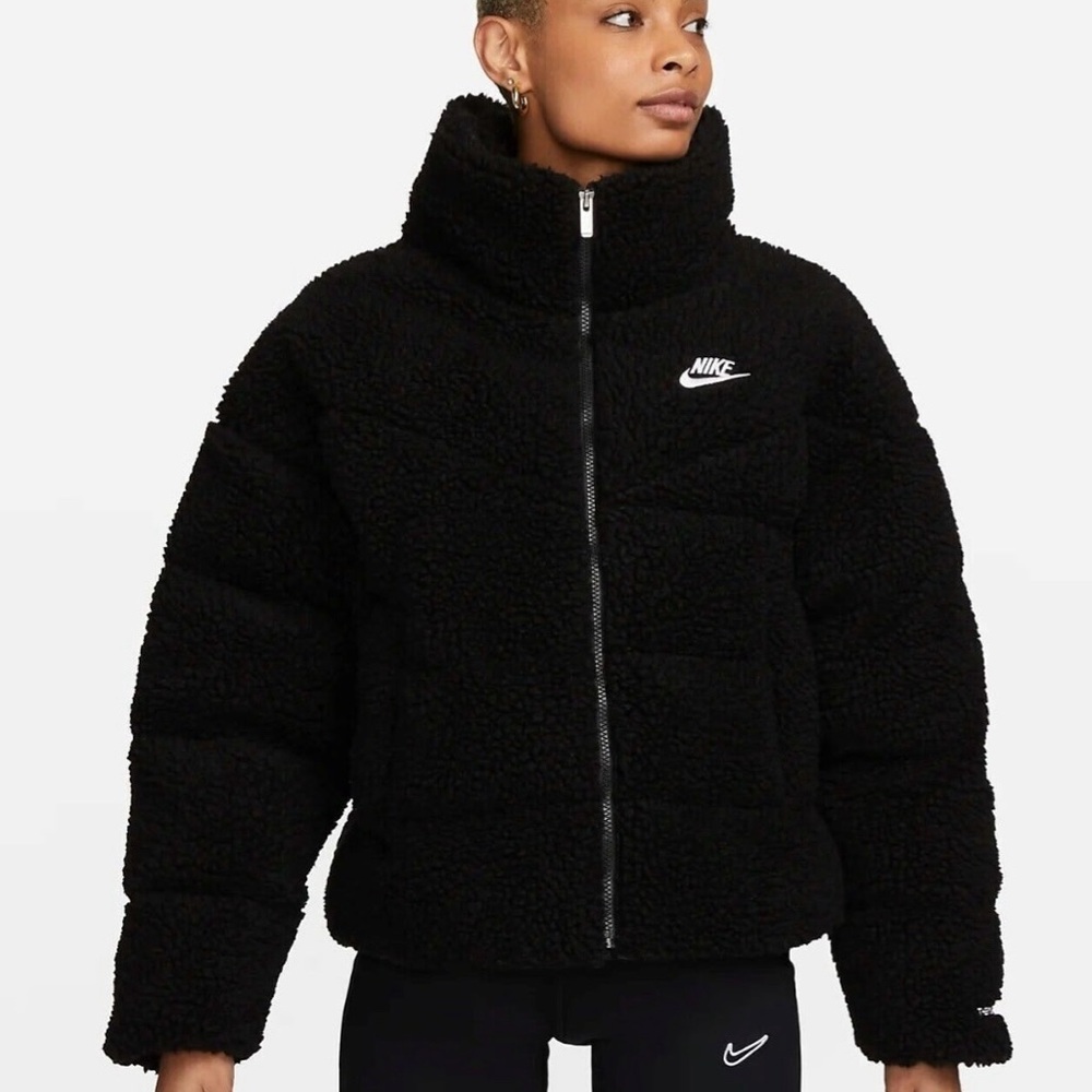 Nike Women's Plush Black Teddy Jacket